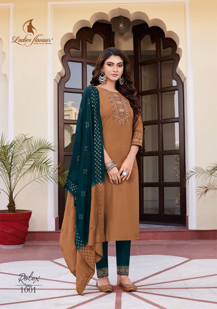 Ladies Flavour Rolex Designer Kurti With Bottom Dupatta Collection