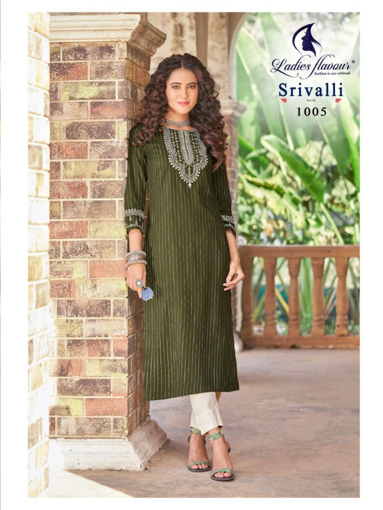 Ladies Flavour Flora One Piece Long Designer kurti Collection Catalog