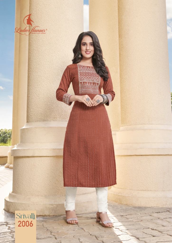 Ladies Flavour Srivalli Vol 2 Designer Embroidery kurti Collection