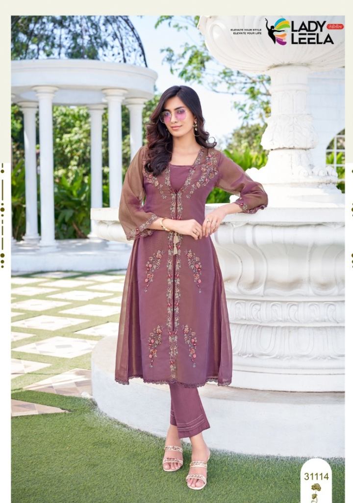 Lady Leela Floral Embroidery Work Top And Bottom