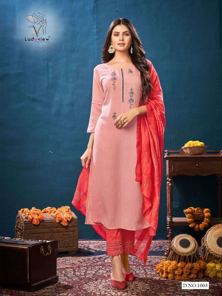 Ladyview Sarangi Fancy  Khatli Hand Work Top With Bottom And Dupatta Catalog 