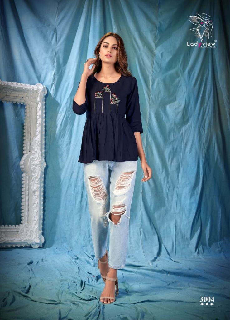 Ladyview cool Crush Vol 3 Catalog Rayon Embroidery Western Wear Top