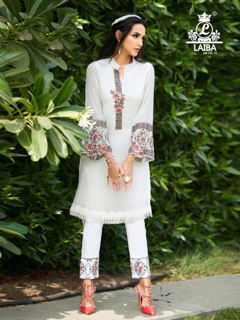 Laiba Am Vol 79 Pure Georgette Embroidery Readymade Pakistani Suit