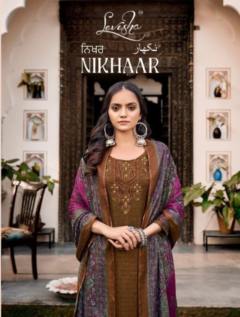 Levisha Nikhaar Pure Pashmina Dress Materials