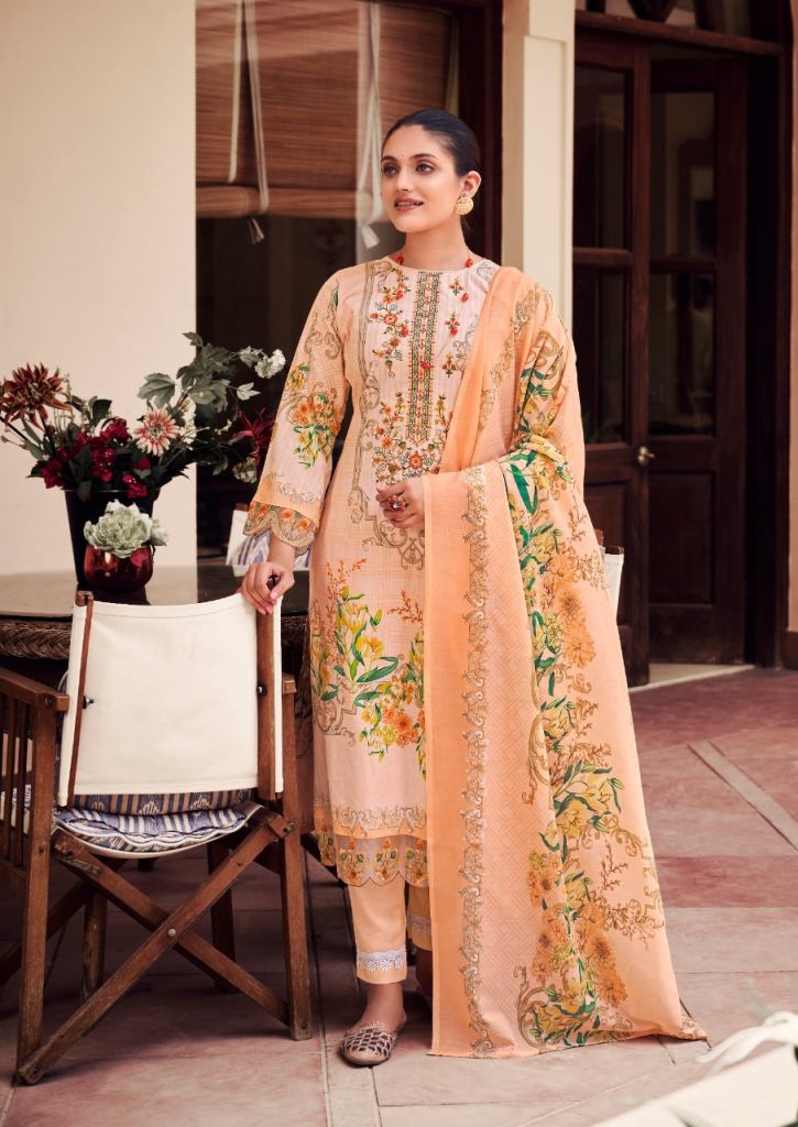 Levisha Noor E Ishq Cambric Cotton Fancy Self Embroidery Dress Material