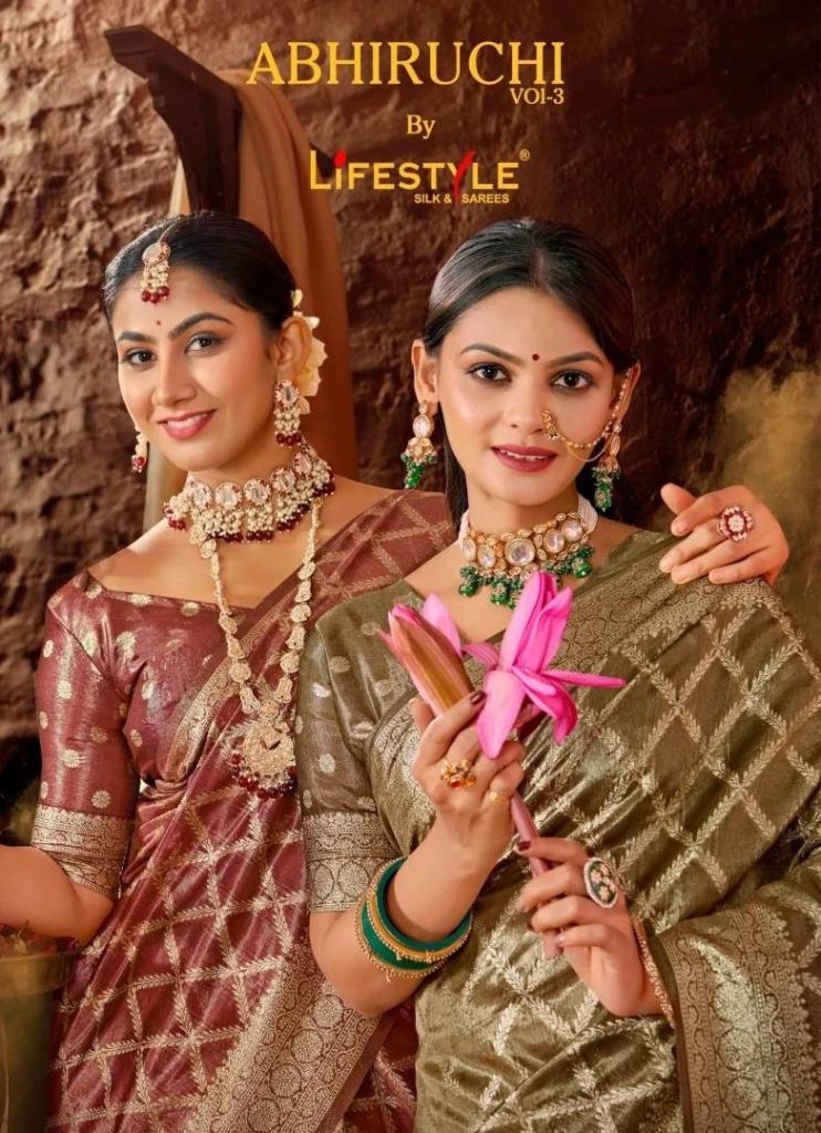 Lifestyle Abhiruchi Vol 3 Organza Gota Zari Work Sarees