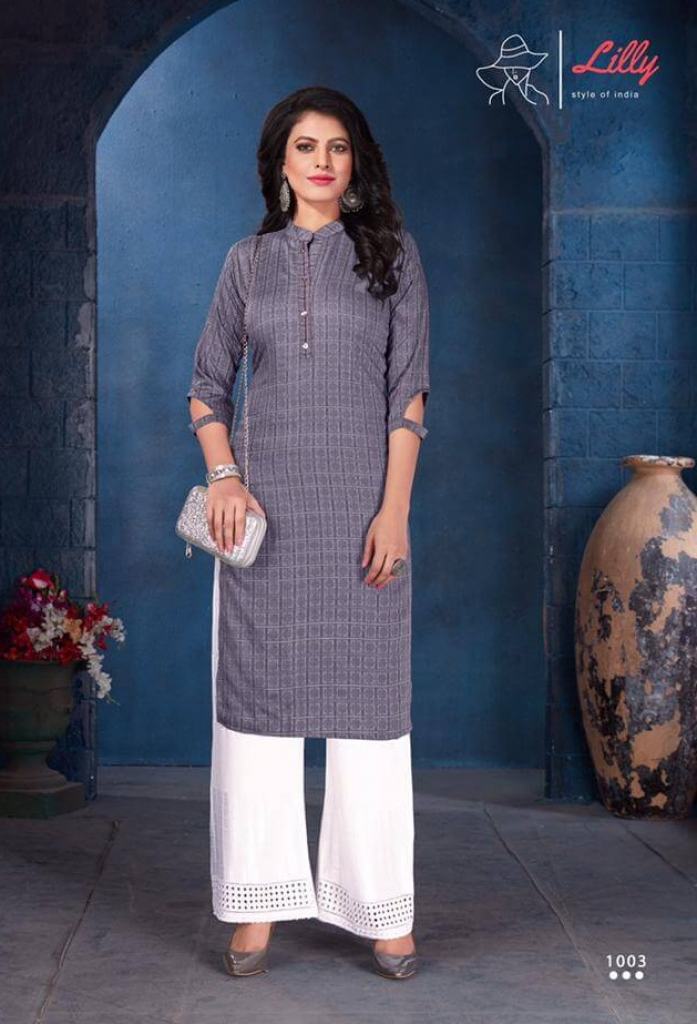 Lilly presents Lucknowi Casual Wear Kurti  with bottom 