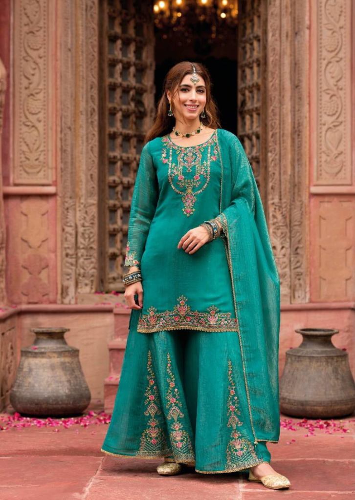Lily And Lali Lashkara Embroider Kurti Plazzo Dupatta