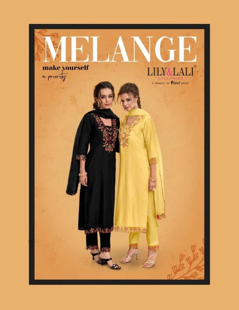 Lily And Lali Melange Milan Silk Handwork Salwar Suit 