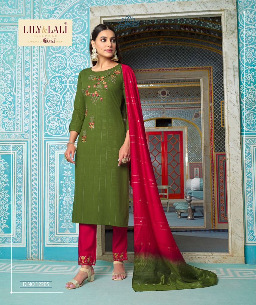 Lily And Lali Moonlite Exclusive Wear Kurti Pant With Dupatta