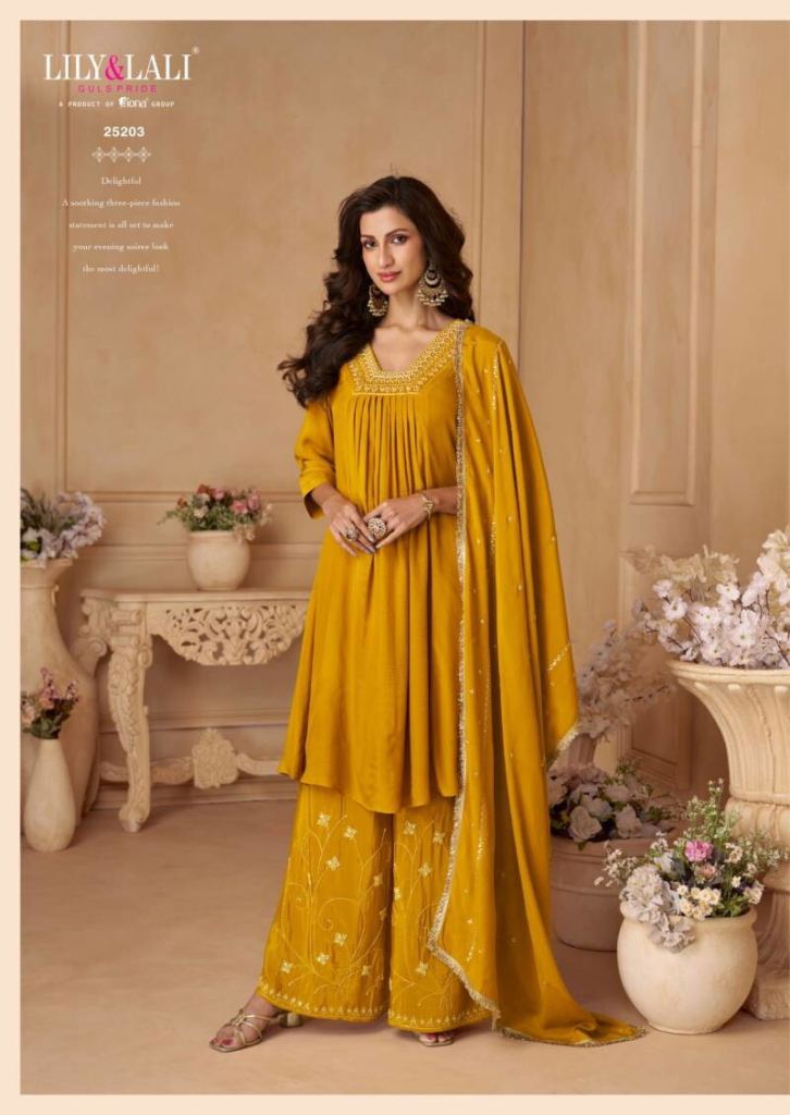 Lily And Lali Ritika Designer Festival Wear Kurti Pant And Dupatta