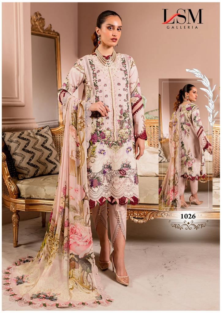 Lsm Parian Dream Heavy Luxury Lawn Collection Vol 3 Karachi Cotton Dress Materials