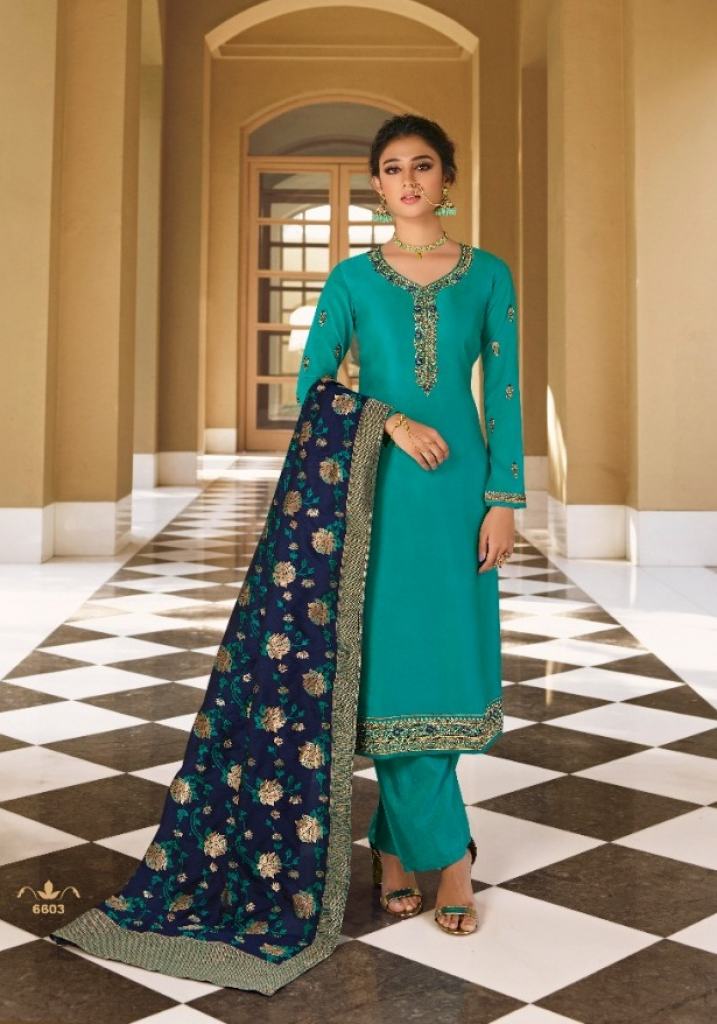 Lt Nitya 166 Satin Georgette Designer Dress Material Collection