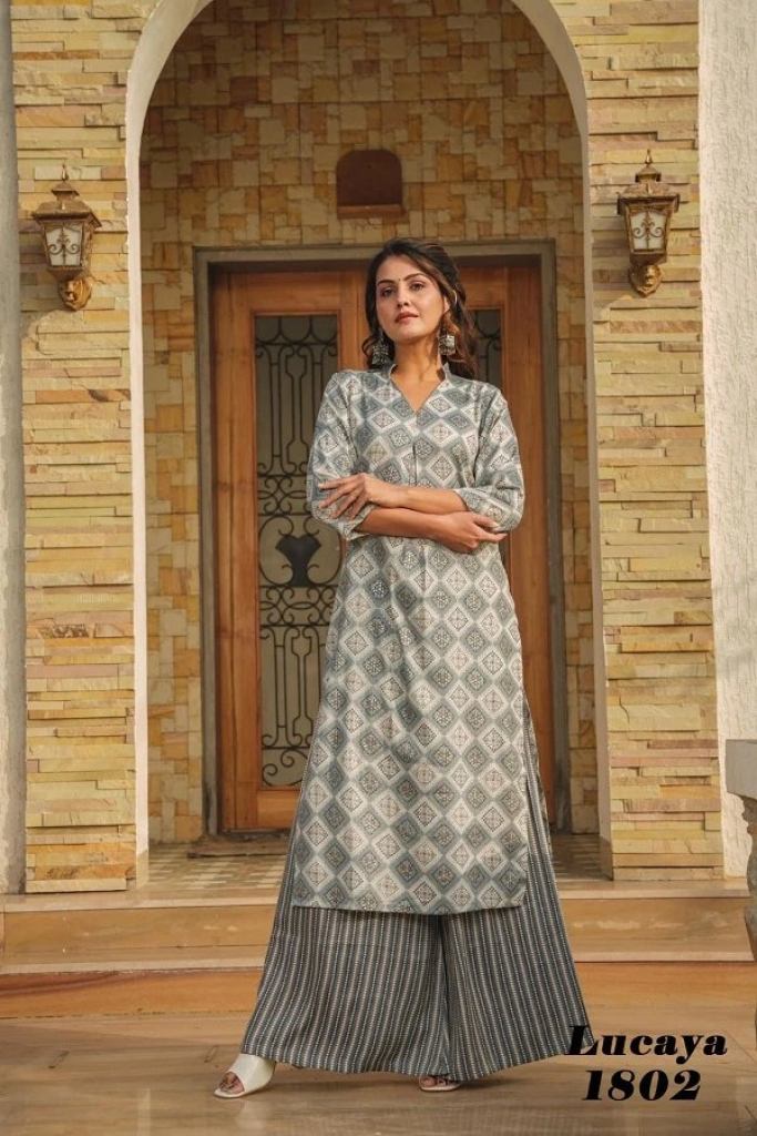 Lucaya Vol 18 Elegant Printed Casual Wear Kurti With Palazzo Collection