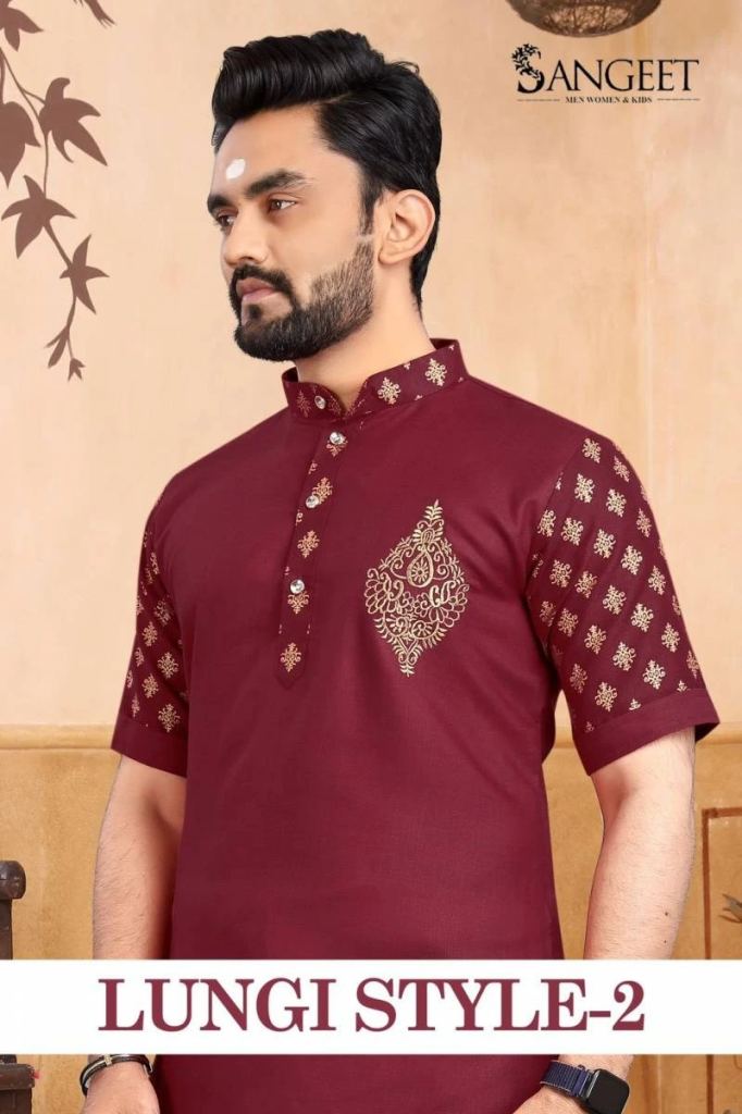 Lungi Style Vol 2 Gold Printed Men Shirts