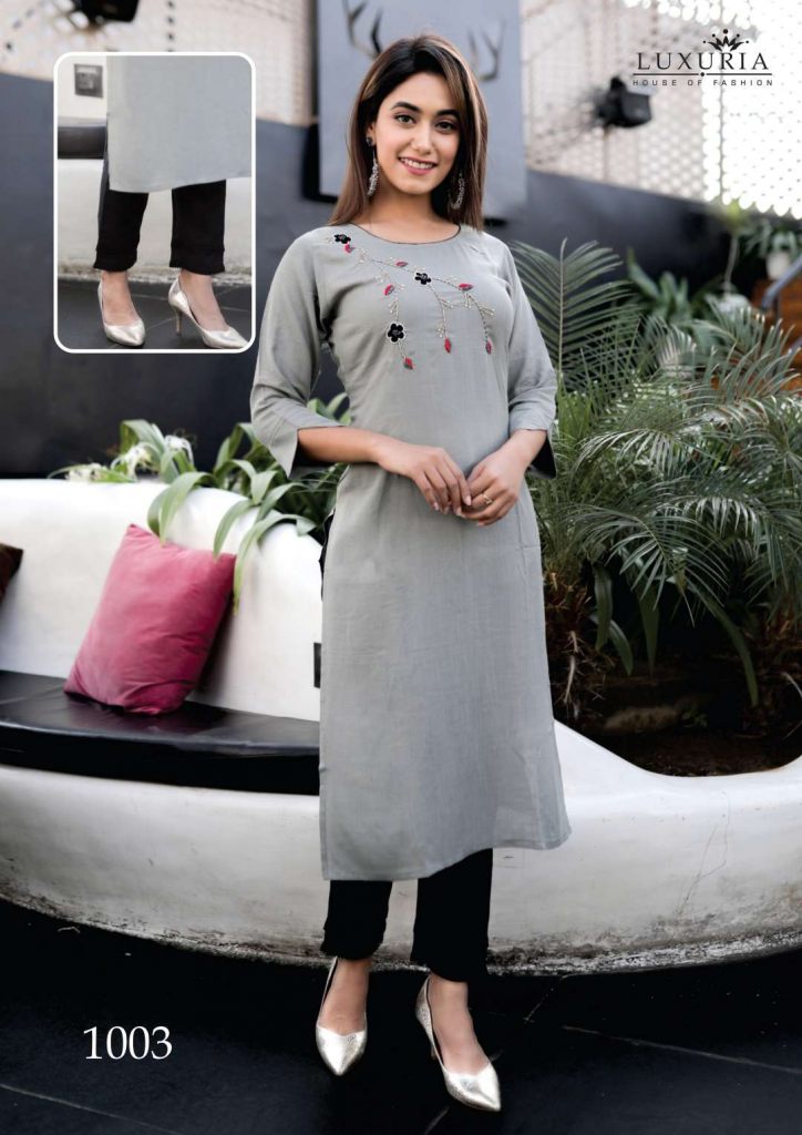 Luxuria presents  Carnival  Kurti With Bottom 