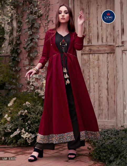 Lymi present Genesis Heavy Rayon Shrug Style Kurti With Bottom