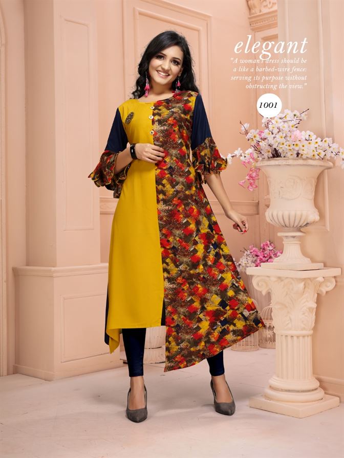 M reva by kinti fashion causal wear kurtis catalogue 