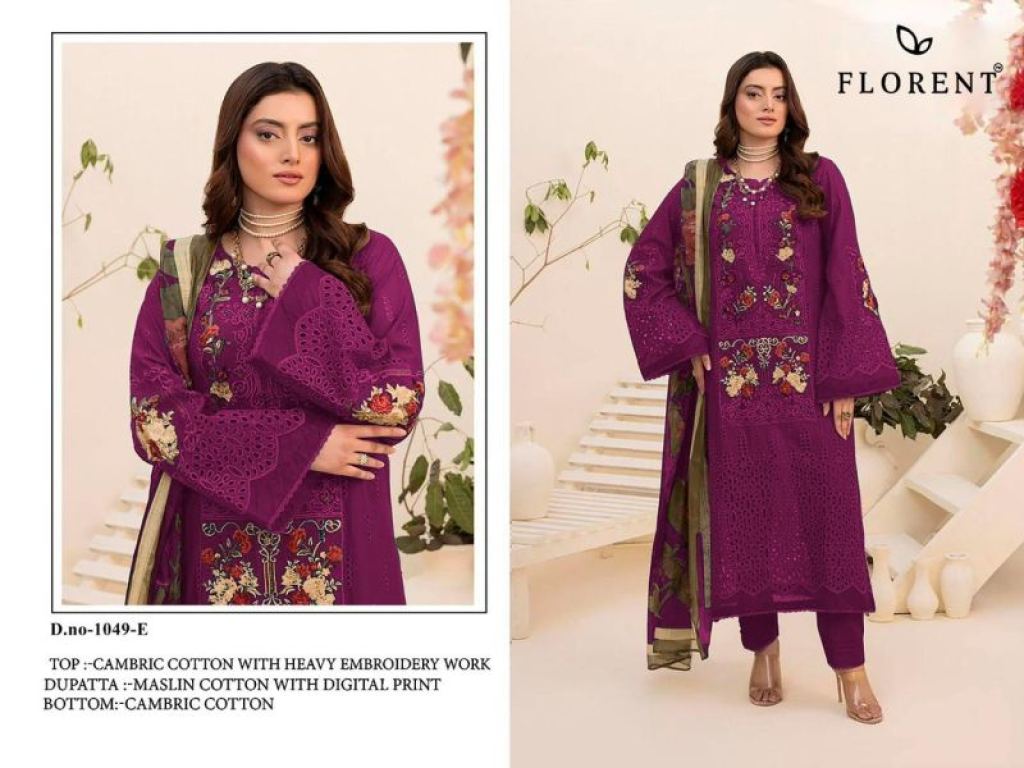 Mahira florant 1049 Luxe Cotton Embroidery Suit