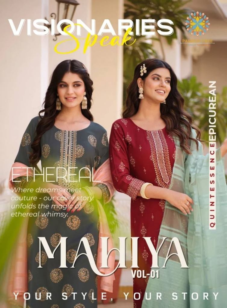 Mahiya Vol 1 By Passion Tree Designer Kurti Pant With Dupatta