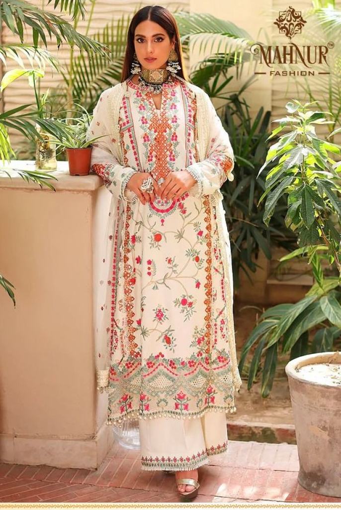 Mahnur  vol 1 Georgette  Embroidery Work Bridal Wear Designer Salwar Suits Collection
