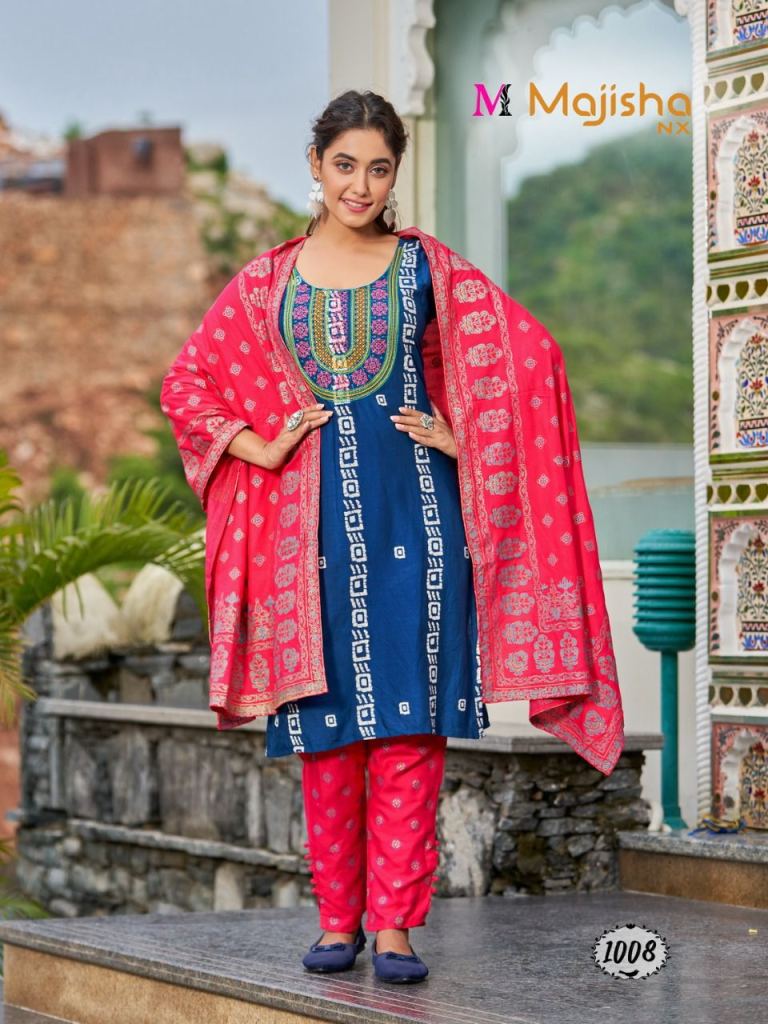 Majisha Nx Koodee vol 1 Rayon  Festive Wear Kurti Pant With Dupatta