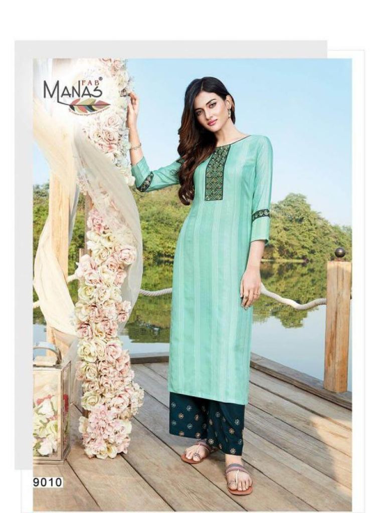 Manas Hirwa vol 2 Straight Cut Kurti With Palazzo, this catalog fabric ...