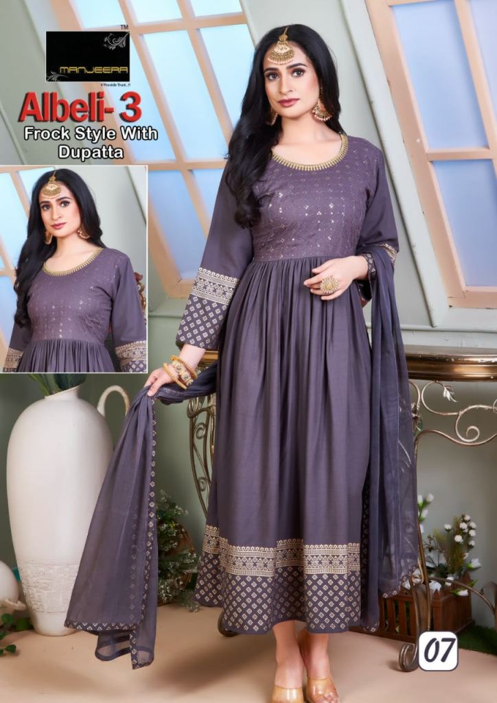 Manjeera Albeli vol 3 Designer Kurti With Dupatta Collection