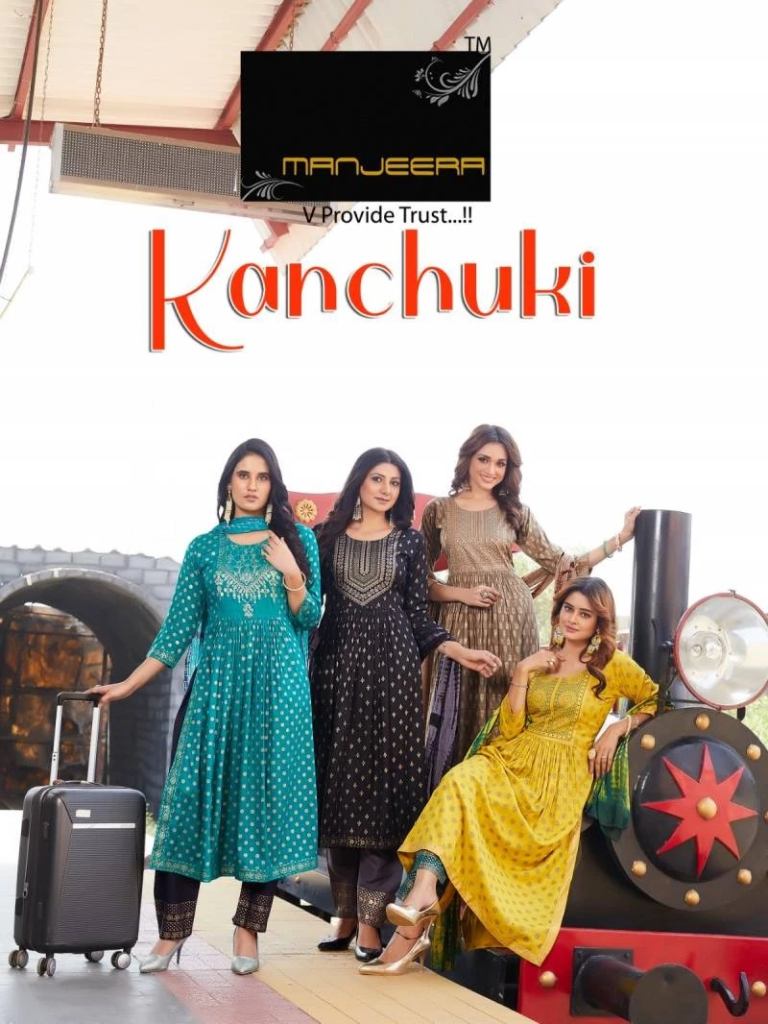 Manjeera Kanchuki Fancy Gold printed Casual Salwar Suit