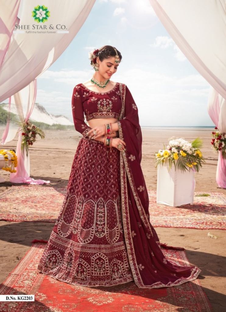 Maroon Multi Worked Georgette Bridal Indian Designer Lehenga choli