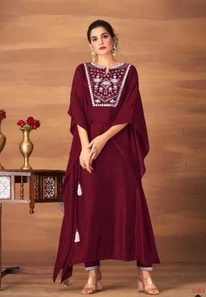 Maskeenji Arafaa Pure Dola silk Festival Wear Kaftan With Bottom collection