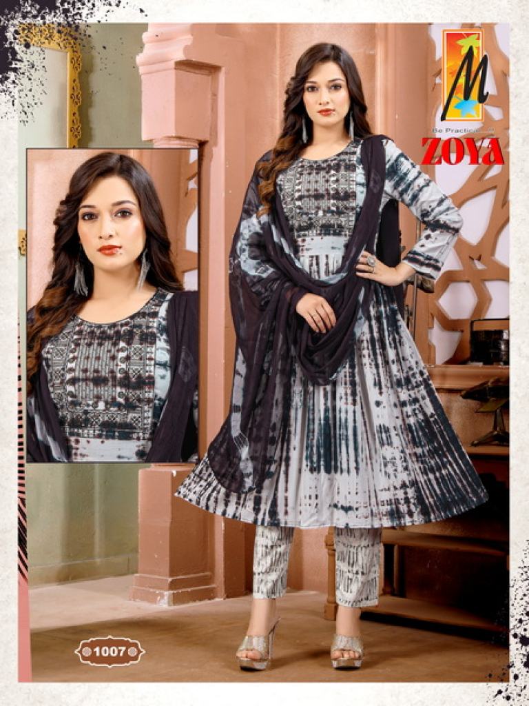 Master Zoya Festive Wear Reyon Sequence Kurti Bottom With Dupatta