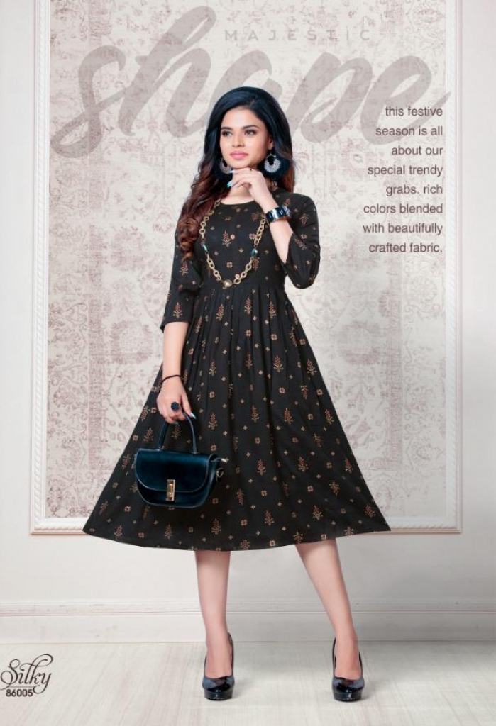 Mayra  presents Silky  Long Kurti Collection