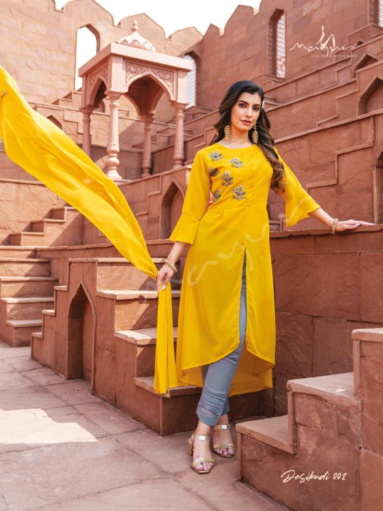 Mayur Desi Kudi Georgette Fancy work Western Wear Ready Made Collection