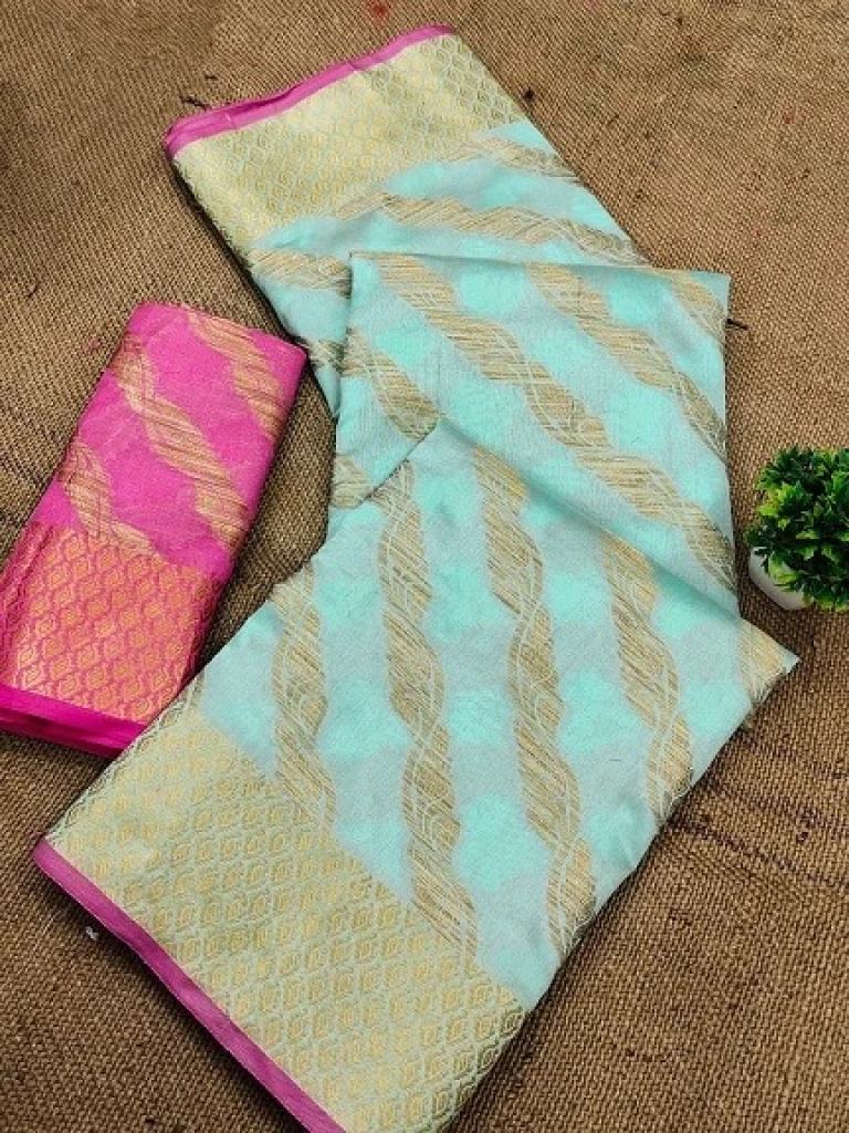 Meera 185 Party Wear Zari Work Banarasi Silk Saree