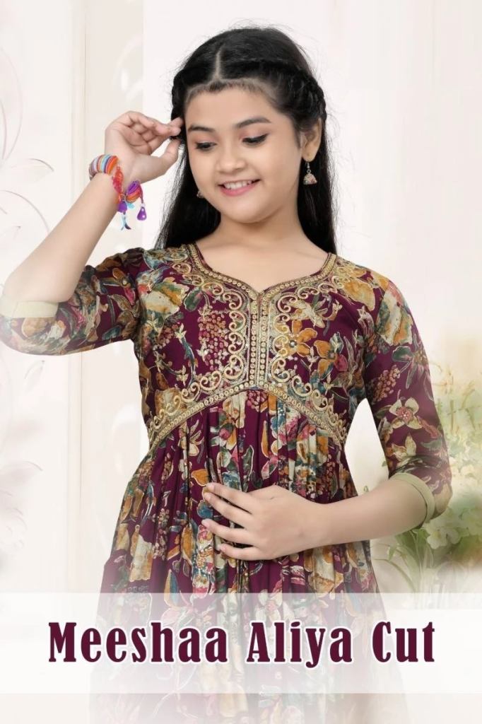 Meeshaa Aaliya Cut Kids Wear Kurti Pant With Dupatta