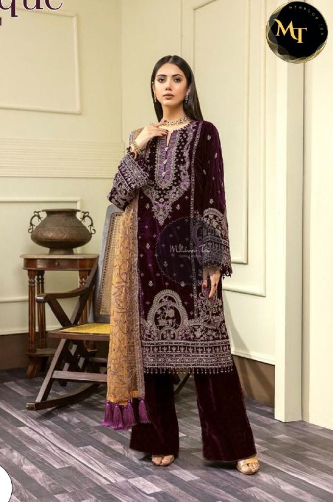 Mehboob Tex Baroque  vol 1 Velvet Embroidery Pakistani Salwar Suits