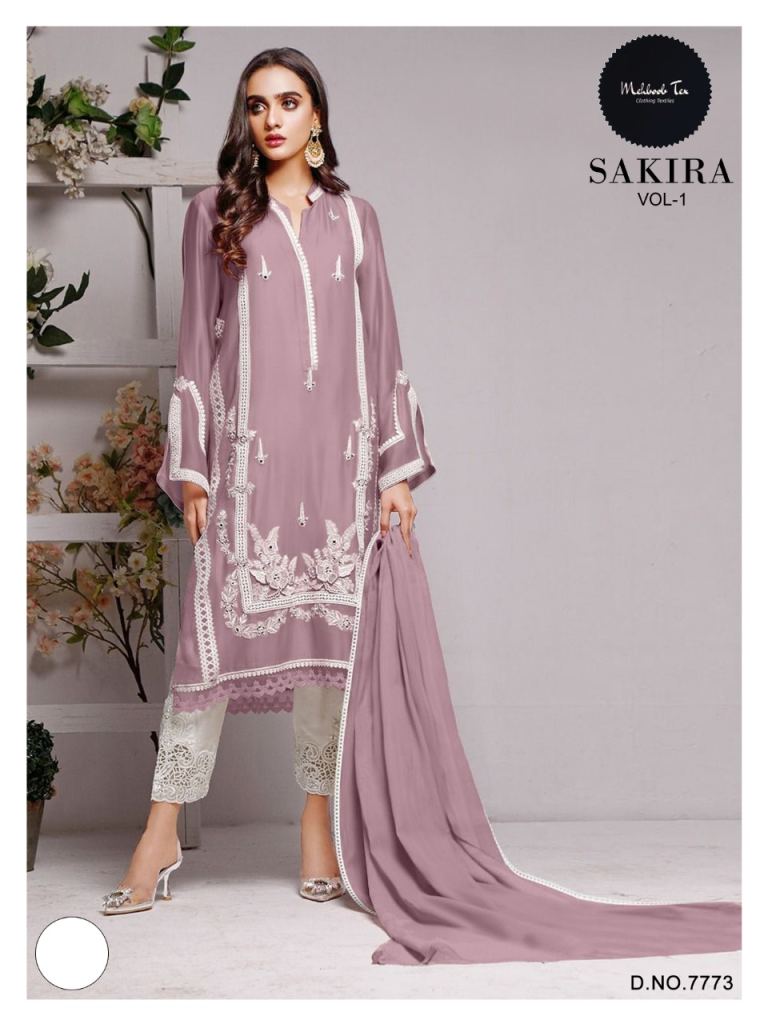 Mehboob Tex Sakira  vol 1 Georgette Heavy Embroidery Work Ready Made suits  Collection 