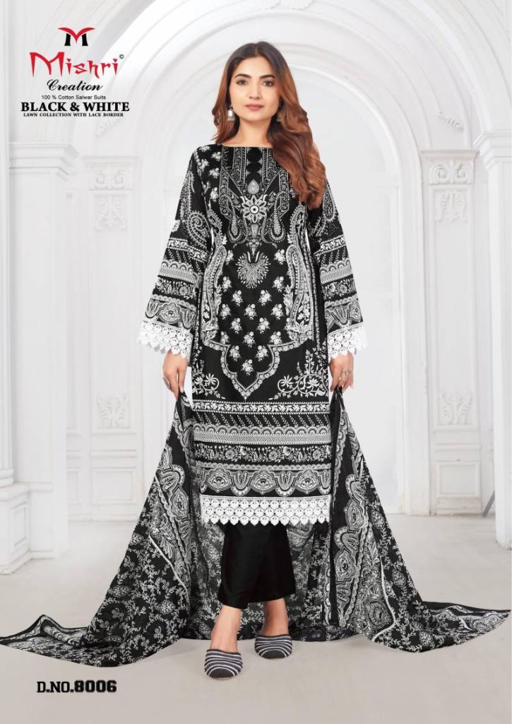 Mishri Black And White Vol 8 Dress Material