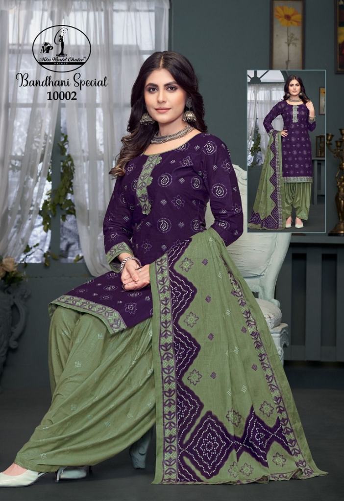 Miss World Bandhni Vol 10 Dress Material