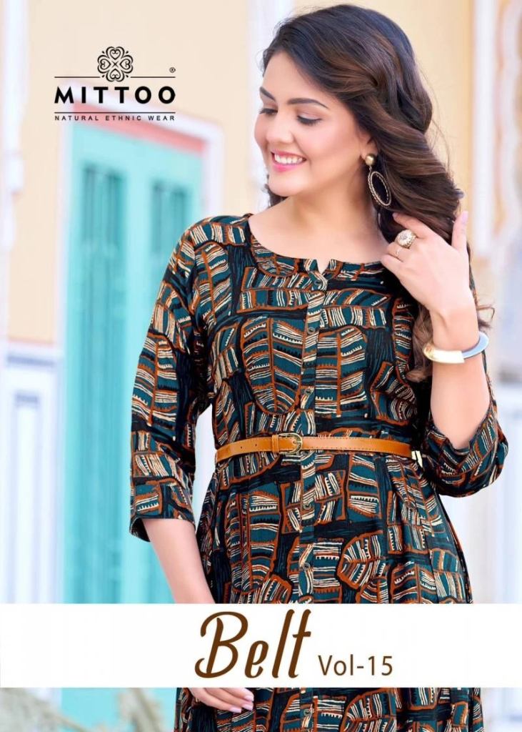 Mittoo Belt Vol 15 Rayon Printed Western Style Kurti Collection 