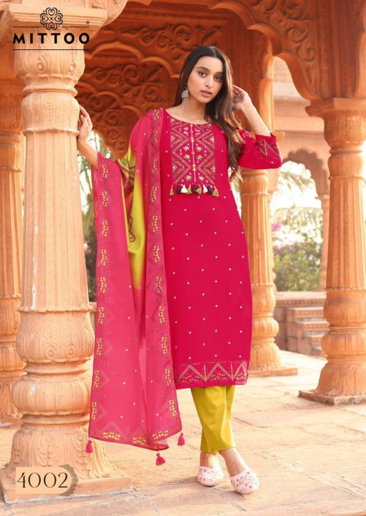 Mittoo Color Drop Kurti Bottom With Dupatta
