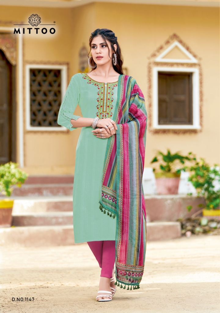 Mittoo Khwaish Rayon Exclusive Wear Kurti Pant With Dupatta