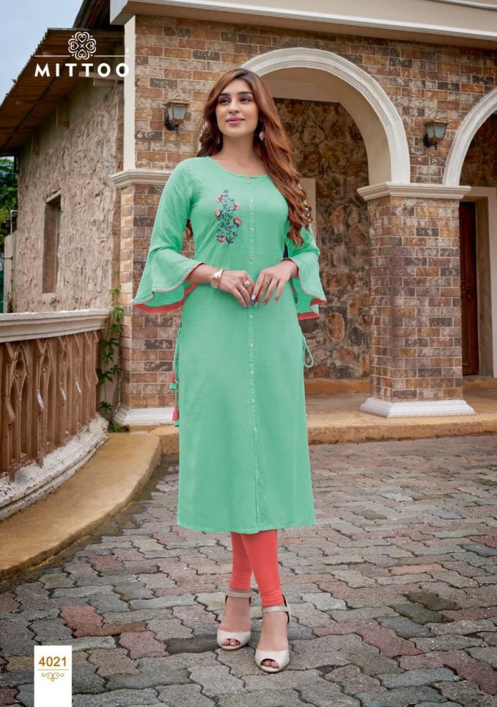 Mittoo Mayurika vol 3 Rayon Fancy Embroidery Kurti catalog 