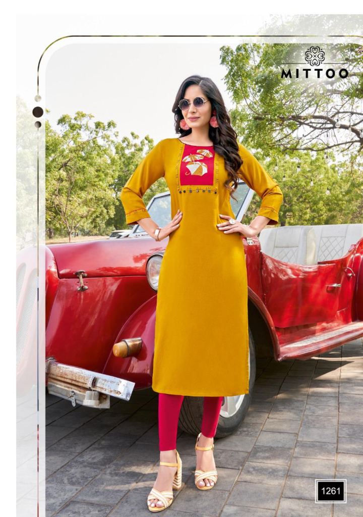 Mittoo Palak Vol 30 Fancy Rayon Embroidery Kurtis Catalog