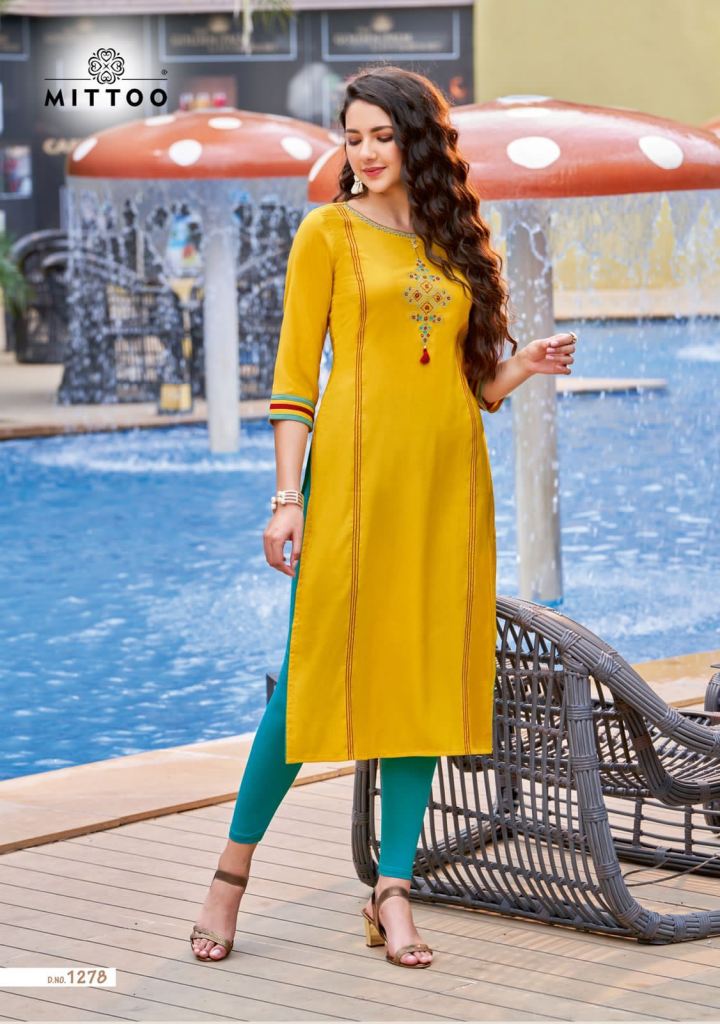 Mittoo Palak Vol 32 Heavy Rayon Daily Wear Kurtis  Collection