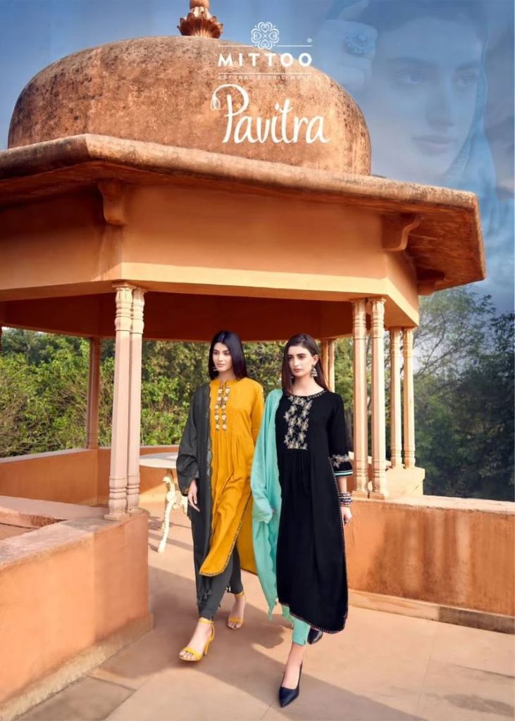 Mittoo Pavitra Embroidery Kurti Pant With Dupatta