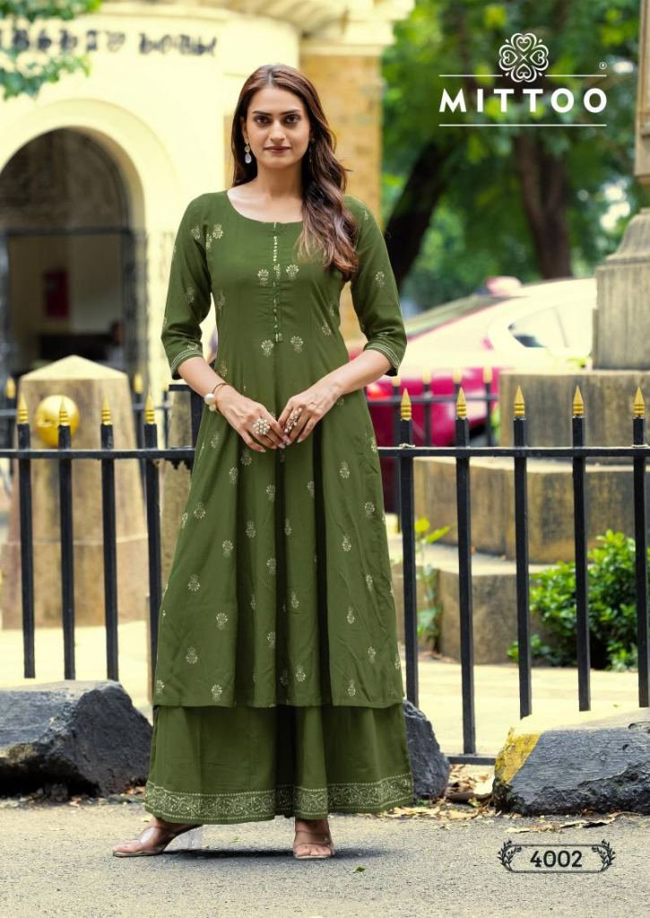 Mittoo Toral Printed Kurti With Bottom