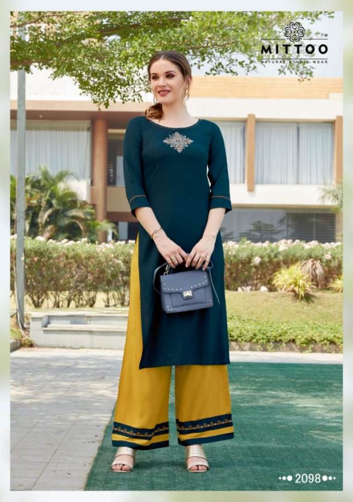 SHRINGAR VOL 3 BY MITTOO BRAND VISCOSE EMBROIDERY AND HANDWORK KURTI WITH  COTTON SLUB LYCRA PANT AND VISCOSE DUPATTA WHOLESALER AND DEALER