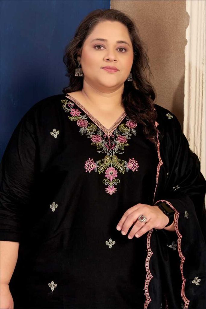 Moksh Plus Size Pure Cotton Vol 2 Embroidered Kurti With Bottom Dupatta